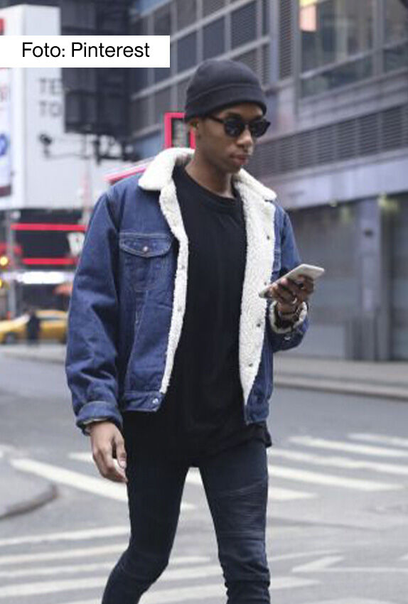 chaqueta de jean basico para hombre
